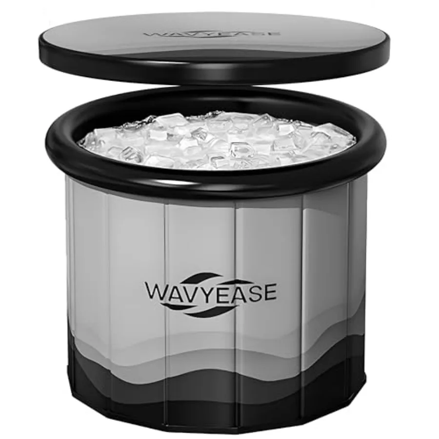 

® Upgraded Porble Cold Plunge Tub for Aletes and Adults 00 GAL Foldable Ice Ba wi Insulative Cover Int Setup for Indoor and Out