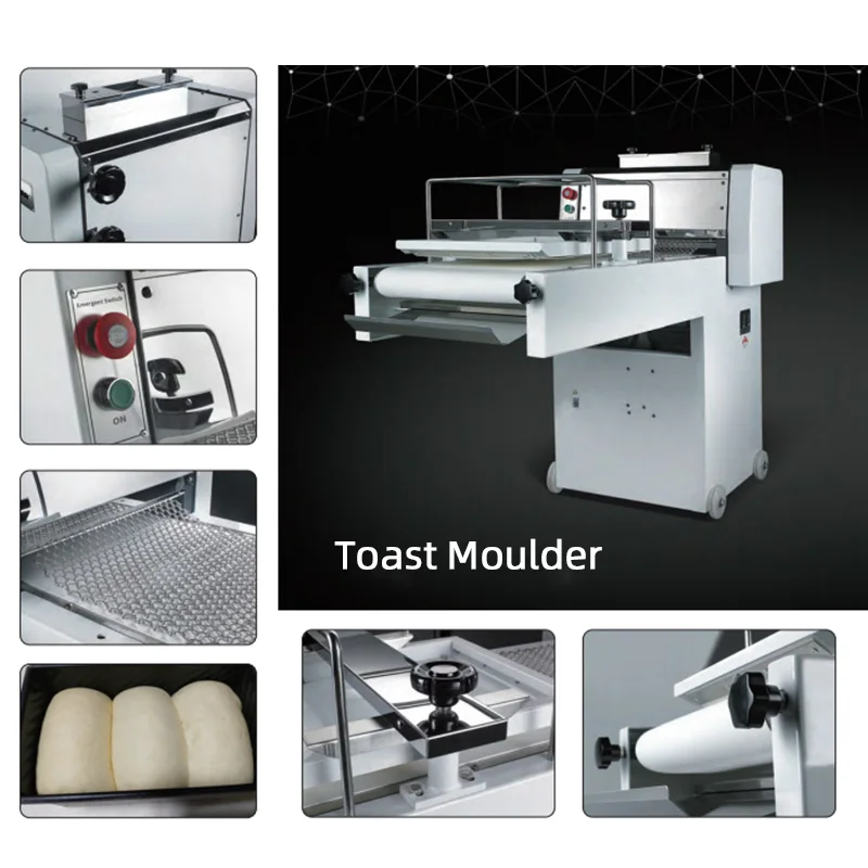 Commerciële Tafelblad Deeg Moulder Brood Toast Deeg Machine Automatische Brood Vormmachine Toast Moulder