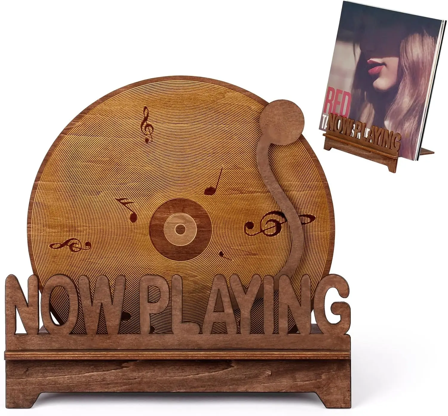 

Wooden Vinyl Record Stand Holder Display Storage for Bedroom Living Room Decor Vintage Accessories