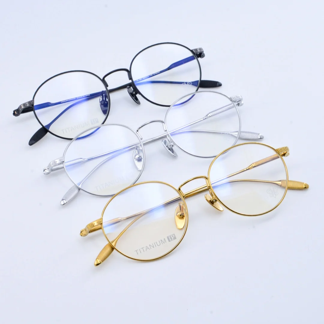 

Новинка 2025, мужские классические ретро круглые оптические очки для близорукости для женщин, модные ультралегкие очки из титанового сплава, оправа для очков по рецепту