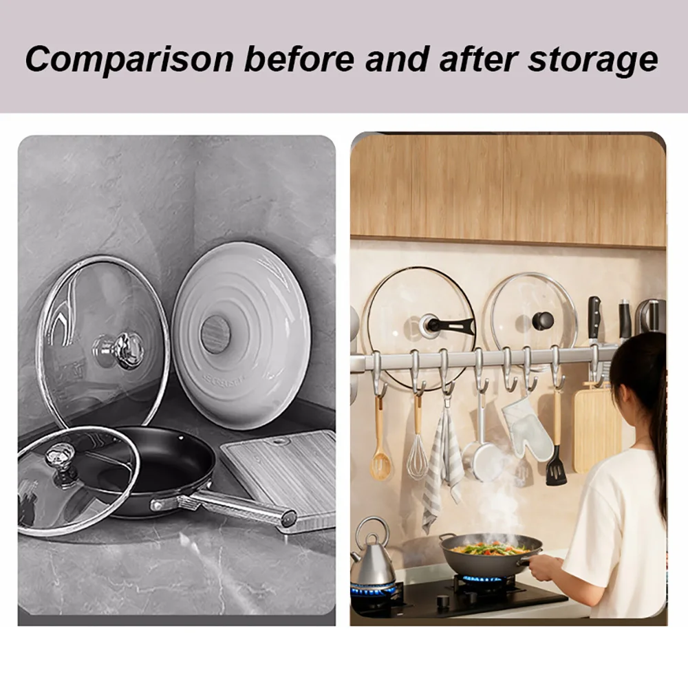 

Under Cabinet Storage Rack Punch Free Kitchen Shelf Hanging Organizer Cup Holder Space Saving Rack