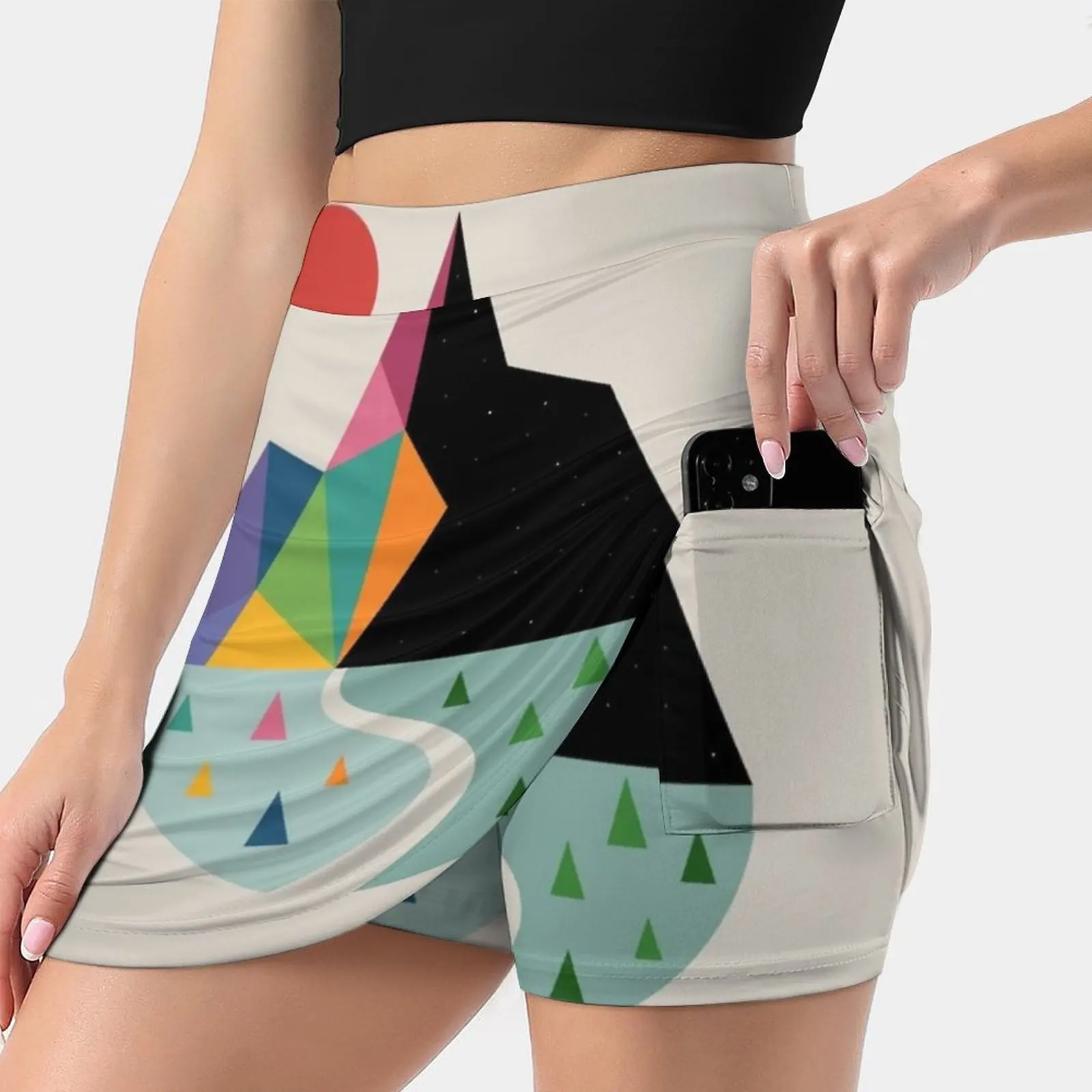 Bright Side Women's skirt Sport Skort Skirt With Pocket Fashion Korean Style Skirt 4Xl Skirts Bright Dark Life Rainbow