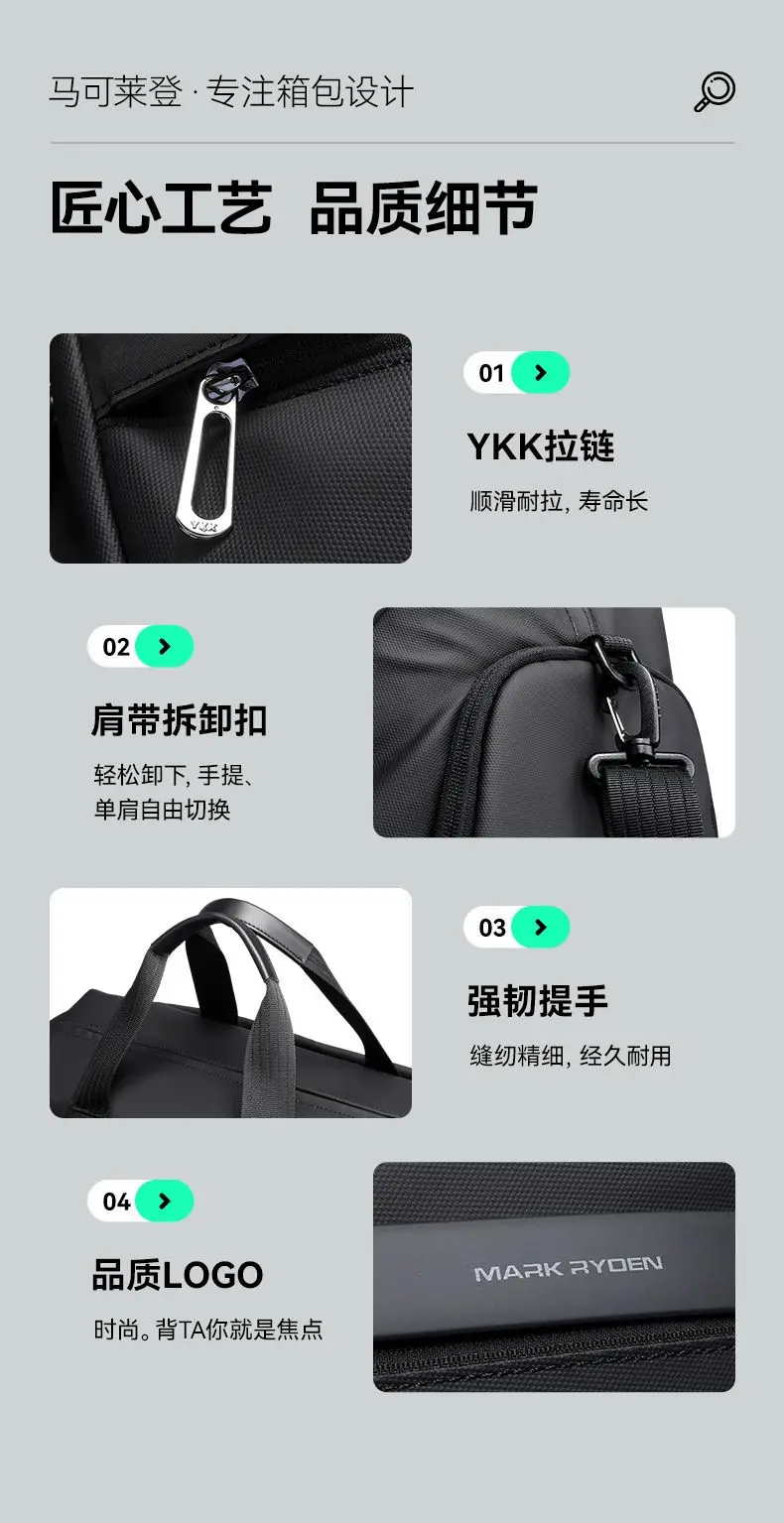 Mark Ryden Neue Sport-Fitness-Tasche mit hoher Kapazität, modische One-Shoulder-Cross-Body-Reisetasche, Gepäcktasche – Detail 10