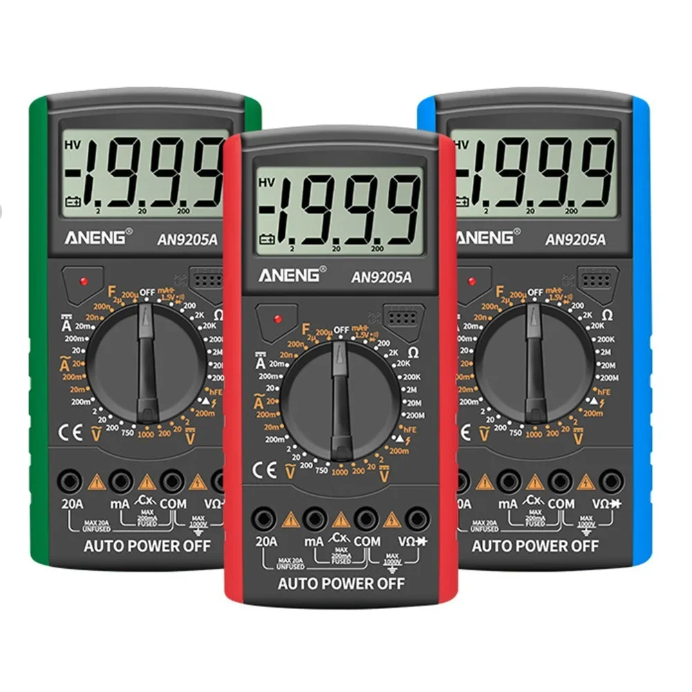 AC/DC Voltage Current Digital Multimeter AC/DC AN9205A Electrical Test Meter Electrician Voltage Measurement AN9205A