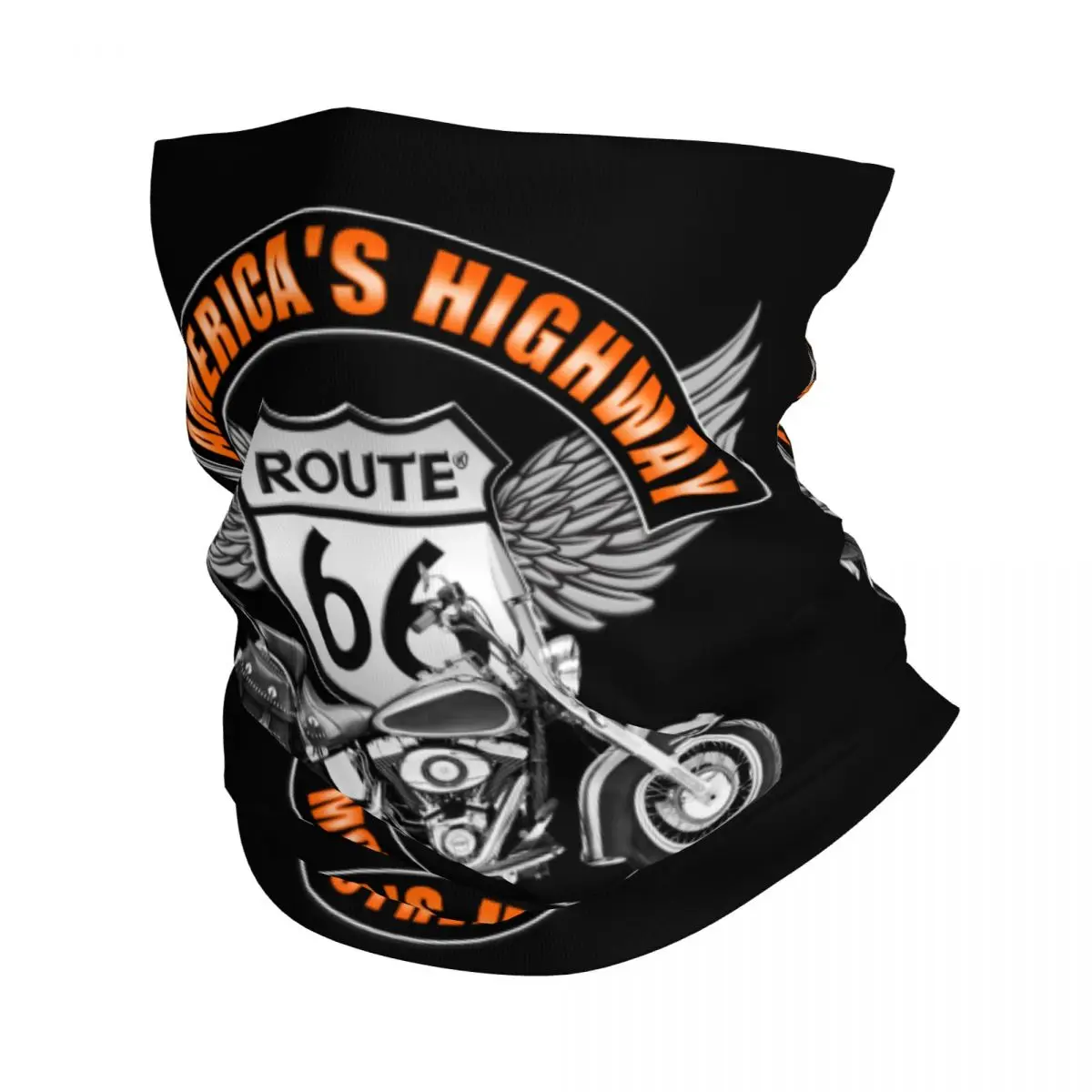 Americas Highway Bandana Neck Cover Route 66 Mother Road Classic Retro Face Scarf Multi-use Cycling Scarf Fishing Unisex Adult