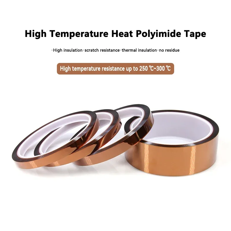 1/3/5 Pcs Kapton Tape Polyimide 5mm ~ 100mm Adhesive Insulating Adhesive Tape Каптоновый Скотч Heat Tape for Boar view 2