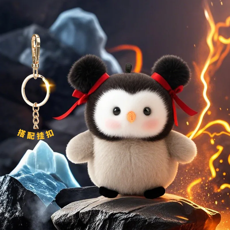 

Cute children pretend to be Nezha penguin pendants, plush toys set up stalls, trendy play with children, soothing cloth dolls