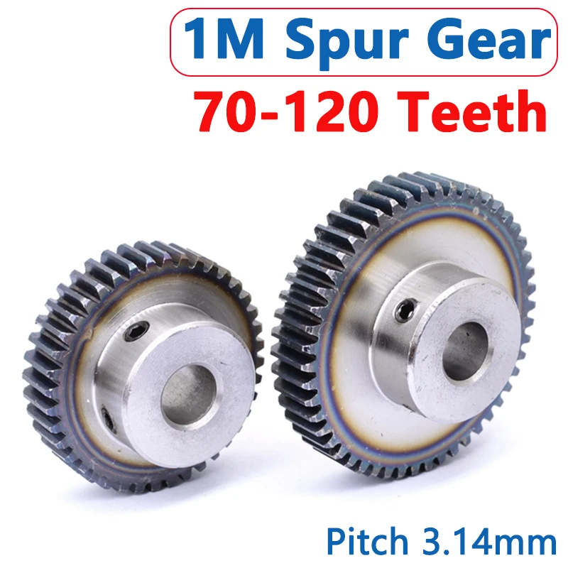 

1pcs 70-120Teeth 1M Spur Gear 70 72 80 100 120 Teeth 1 Module Motor Gears with Step 45 # Steel Cylindrical Gear Bore 8-16mm