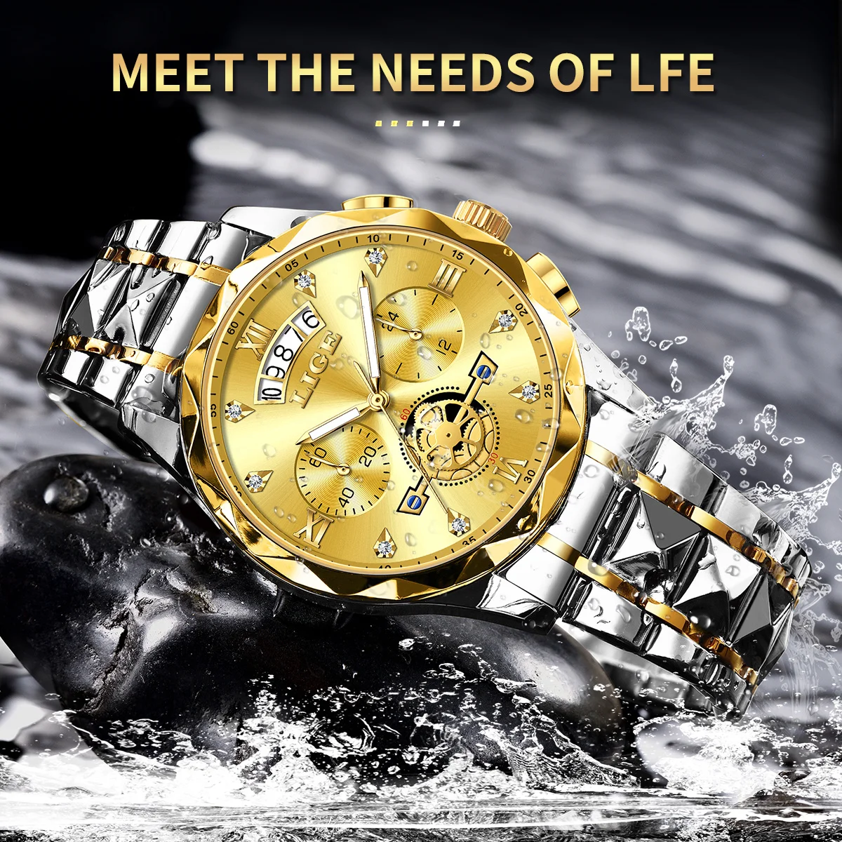 Reloj Hombre Orologi da uomo d'affari di lusso Orologi da polso al quarzo impermeabili Calendario Cronografo luminoso Orologio da uomo in acciaio inossidabile