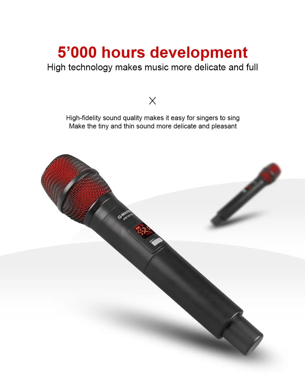 G-MARK EW100 Wireless Handheld Microphon Professional UHF Karaoke Frequency Adjustable 50M For Party Show Stage Wedding