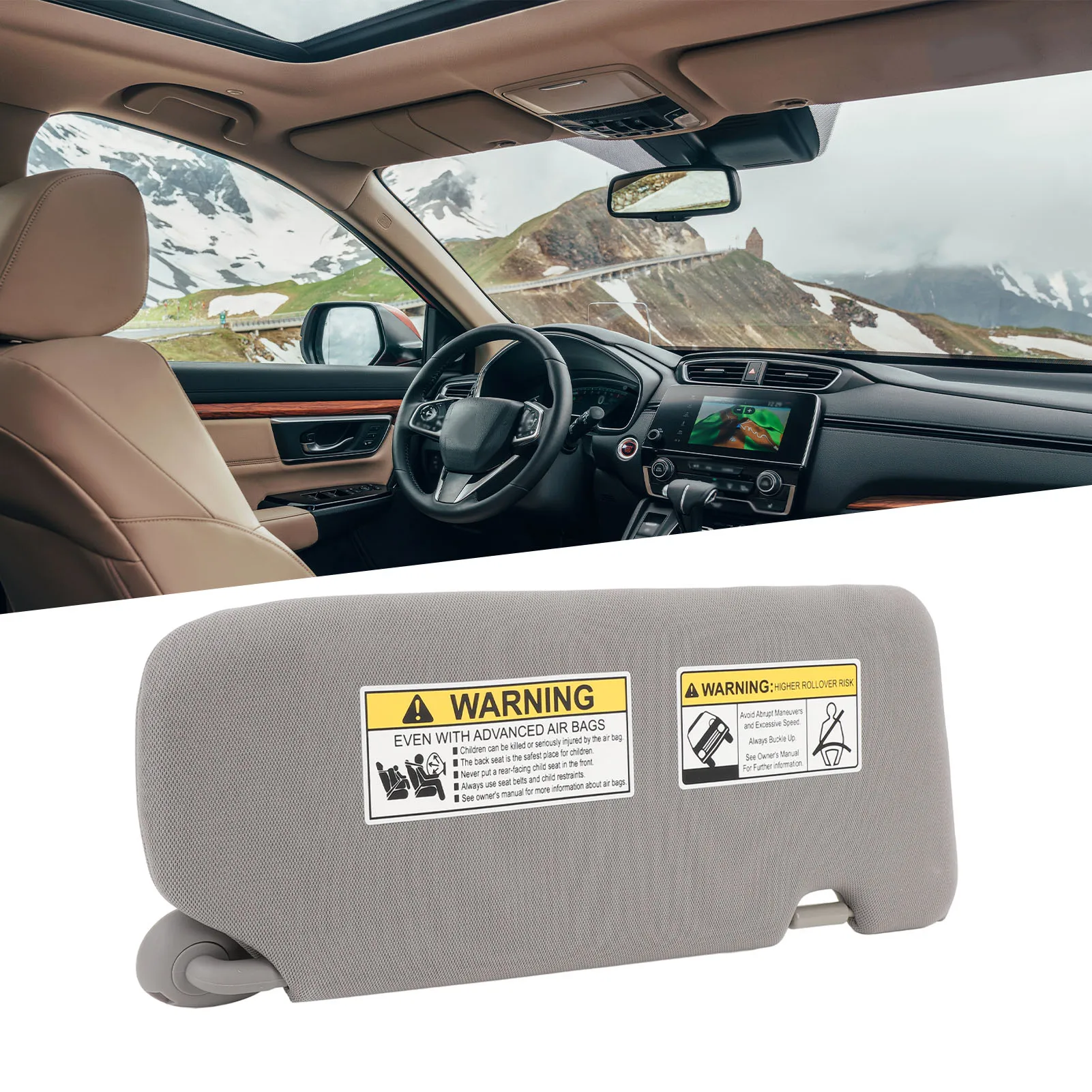 

Automotive Sun Visor Assy Sun Protection ABS Faux Leather Precise Fit Replacement Sun Visor for Honda CR V 2017 to 2022