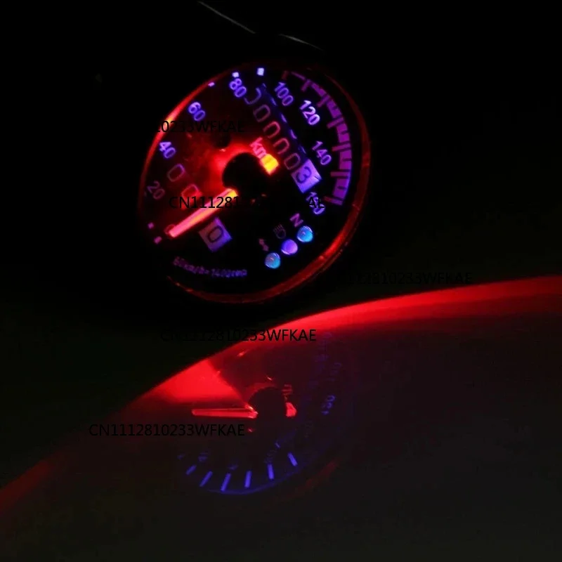 Universal Motorcycle Speedometer Odometer 12V Motorcycle Dual Speed Meter with LED Indicator Speedometer Motorcycle