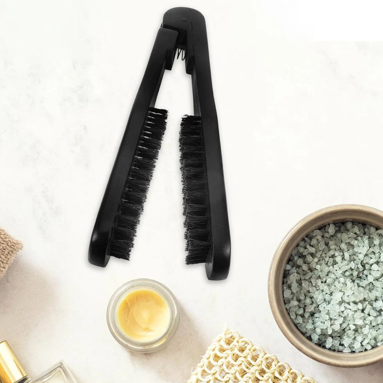 

Clamp Hair Brush Hair Straightener Comb Double Sided Bristle Brush for Professional Styling Hairdressing Tool Smooth Natural