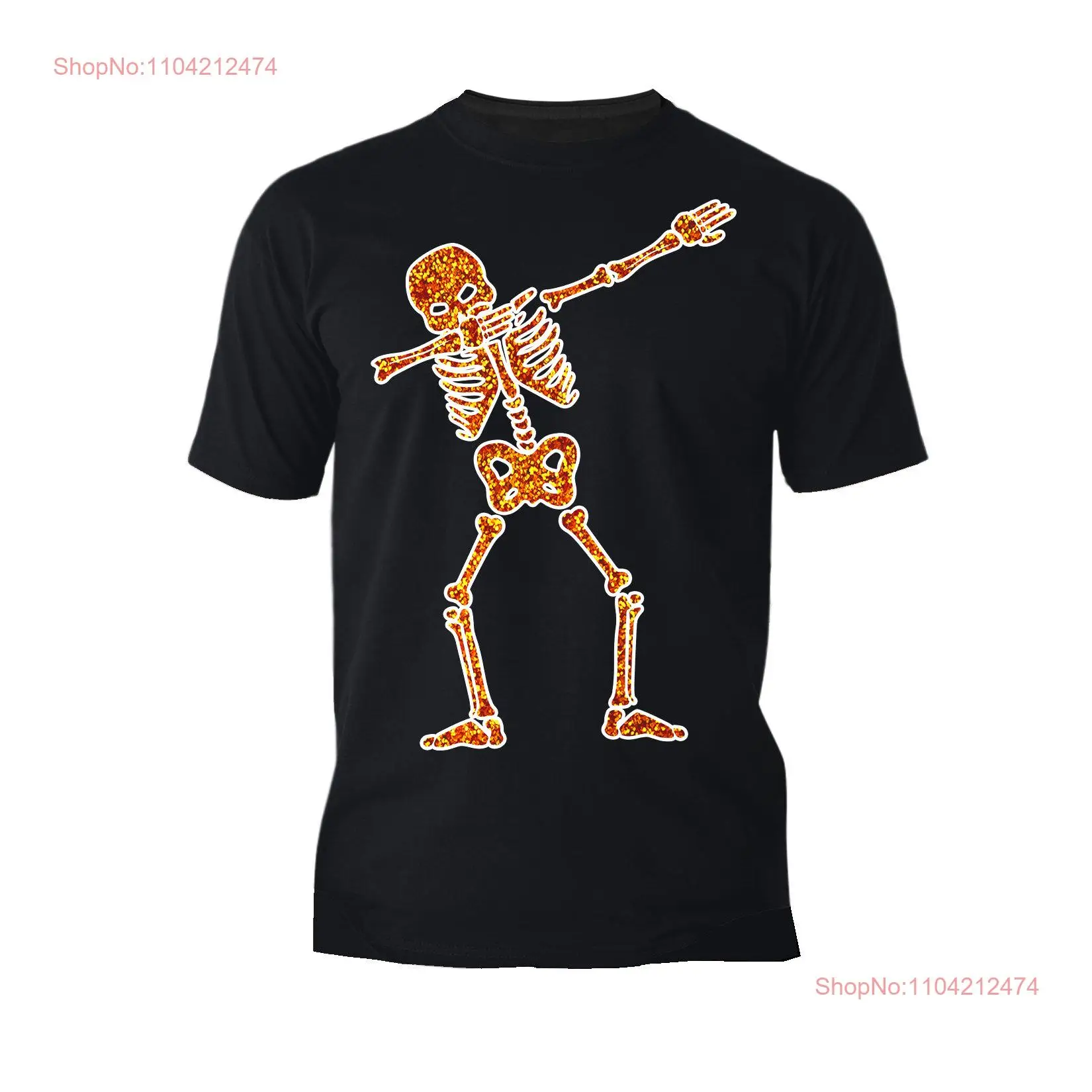 Halloween Day Of The Dead Dabbing Skeleton Bling Stencil Official Men's T Shirt Black Red Blue long or short sleeves