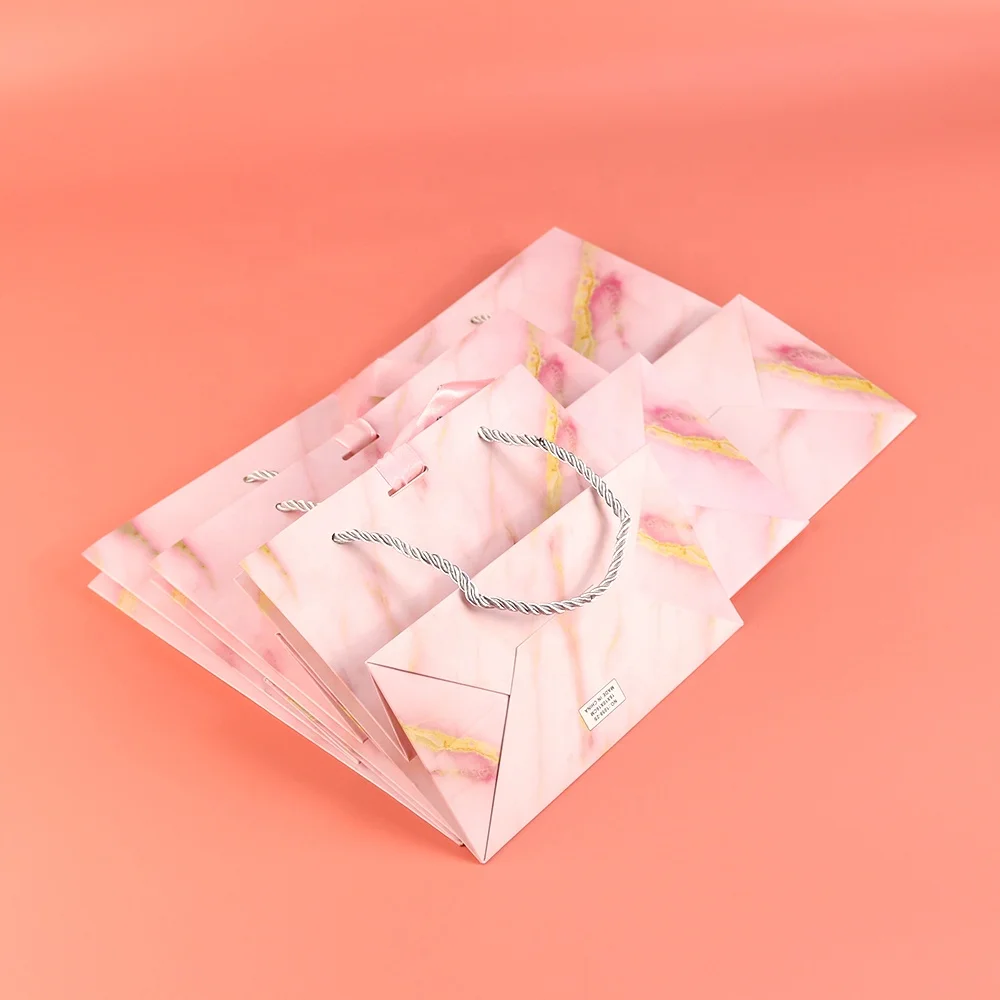 500 قطعة/الوحدة بالجملة مخصص مطبوعة شعارك الخاص مجوهرات الملابس التعبئة والتغليف حقيبة هدية التسوق ورقة حقيبة مع مقبض الشريط #6