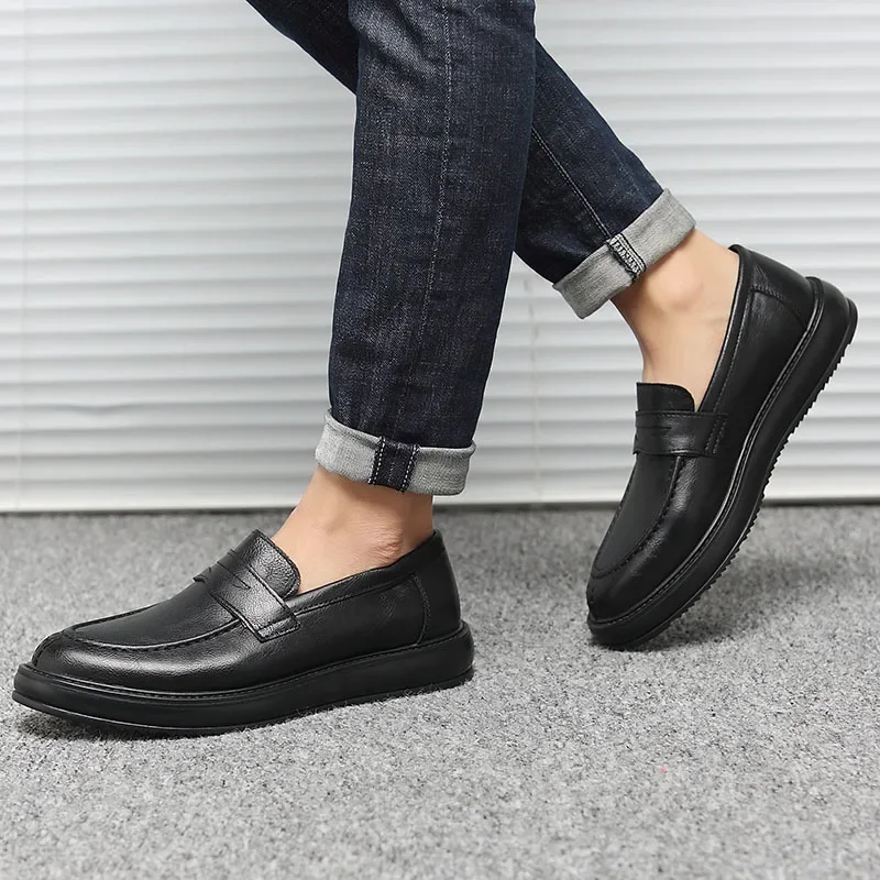 Round Toe Mens Dress Shoes Leather loafers Shoe Wedding Shoes Floral Print Men Flats Office party Formal Shoes zapatos de hombre