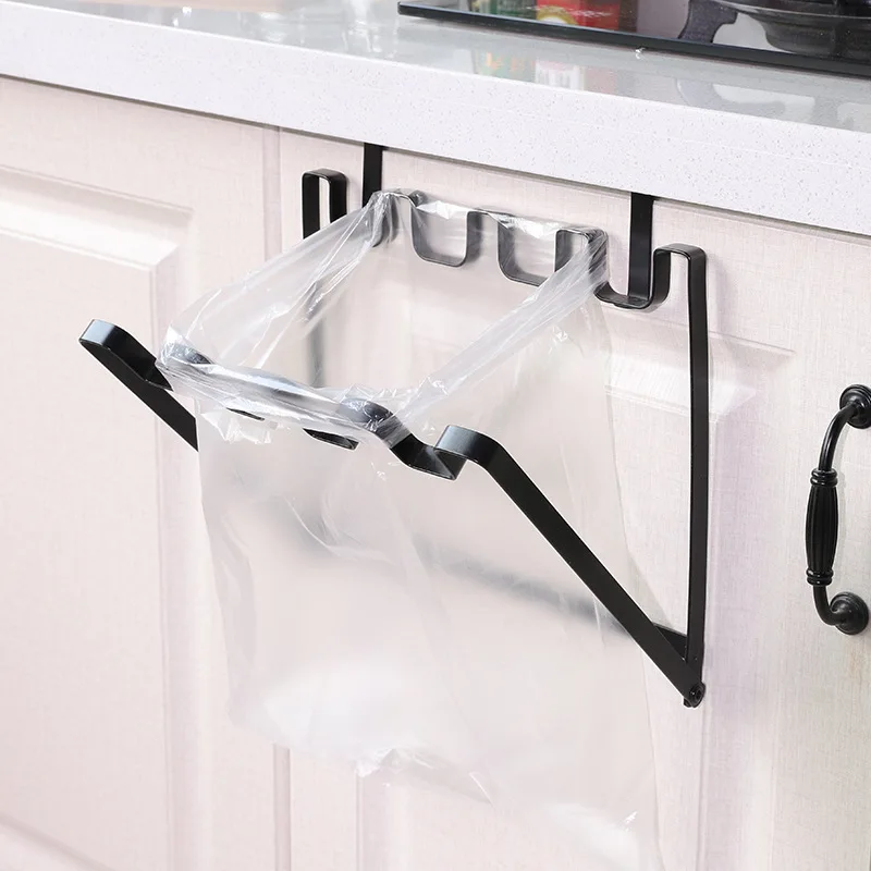 Kitchen Accessori Bag Holder Door Hook Garbage Bags Hanger Cupboard Stand Support Storage Rack Plastic Bag Dispenser Accessories