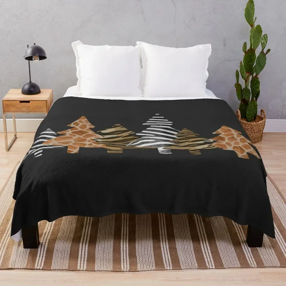 

Animal Print Trees Throw Blanket Soft Warm Blanket Gift for Men Women Adults