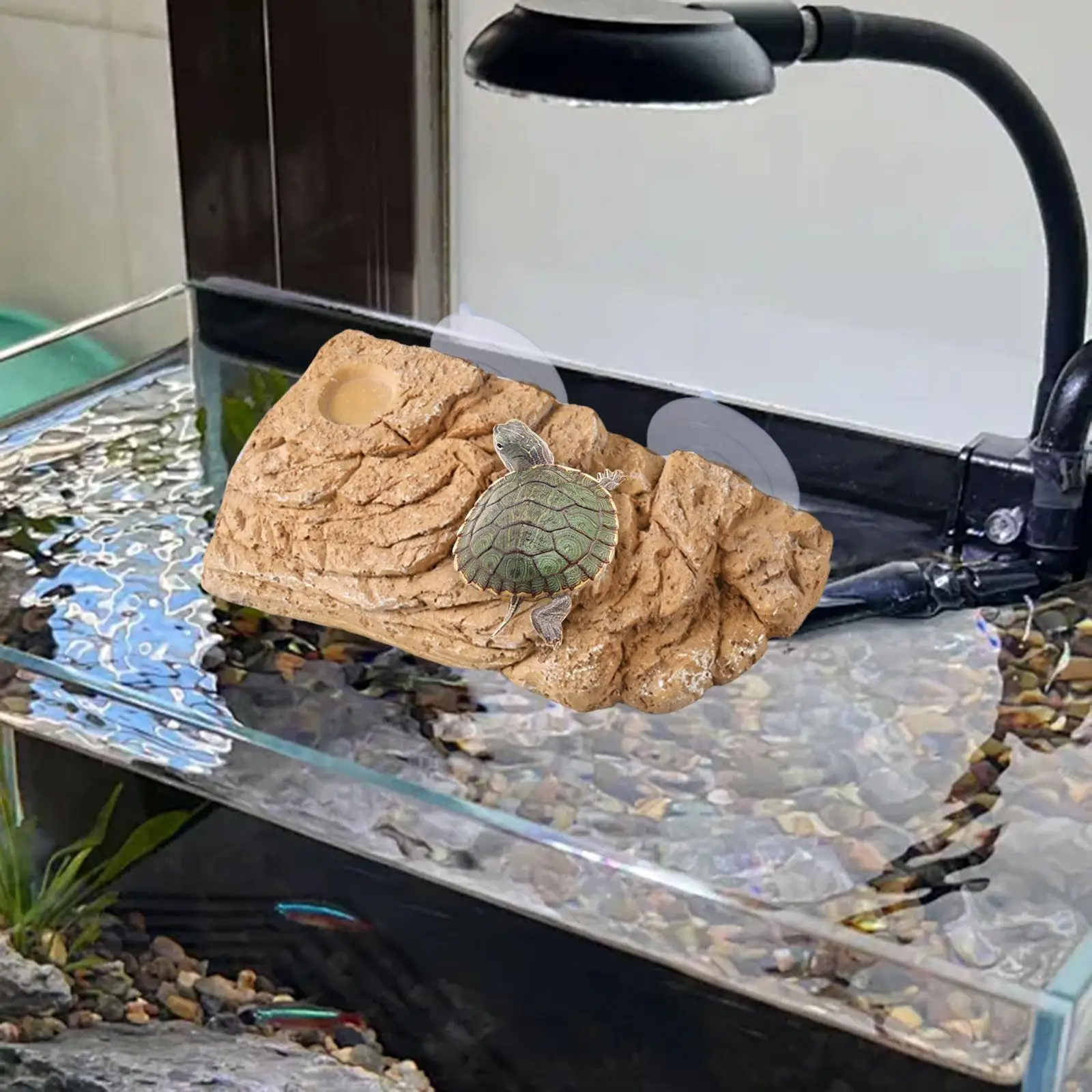 منصة تشمس السلحفاة، شرفة استراحة عائمة للضفدع Terrapin Iguanas قاعدة مسند السلحفاة للمناظر الطبيعية، ديكور حوض السمك #3