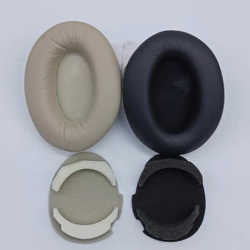 2 paires de coussinets de remplacement pour casque audio, avec mousse à mémoire de forme douce et revêtement en cuir agréable au toucher, pour une utilisation quotidienne, idéal pour écouter de la musique, jouer, travailler au bureau ou voyager.