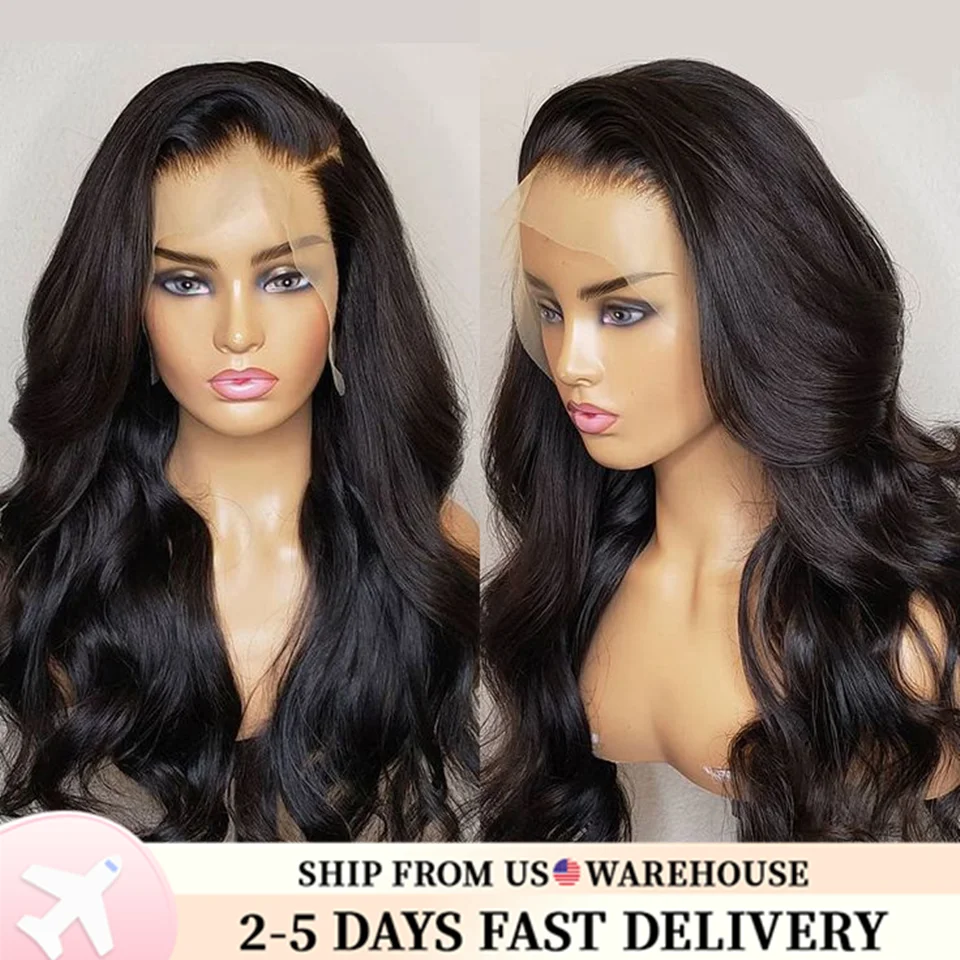 Body Wave Lace Front Human Hair Wigs 180 Density Brazilian Hair 13x4 Lace Frontal Wig For Black Women Pre Plucked With Baby Hair