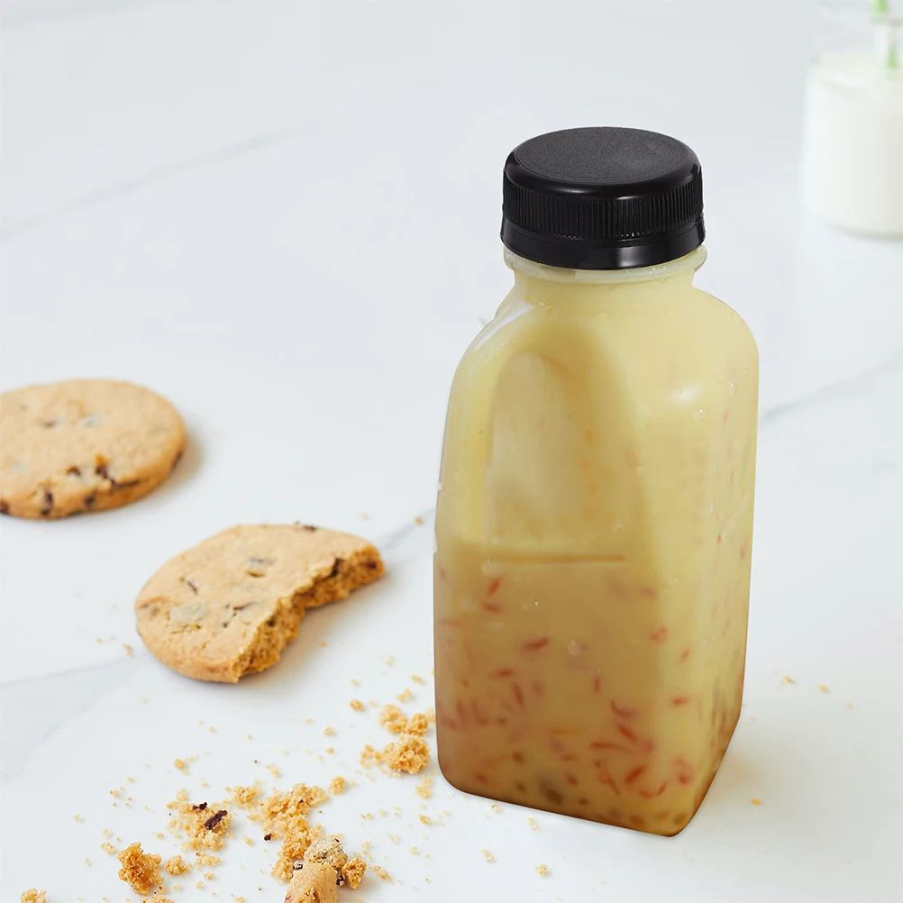 

6 Pcs Sealed Bottle Transparent Clear Water Bottles Juice Beverage Container Leak-proof Plastic Liquid Milk Tea Travel