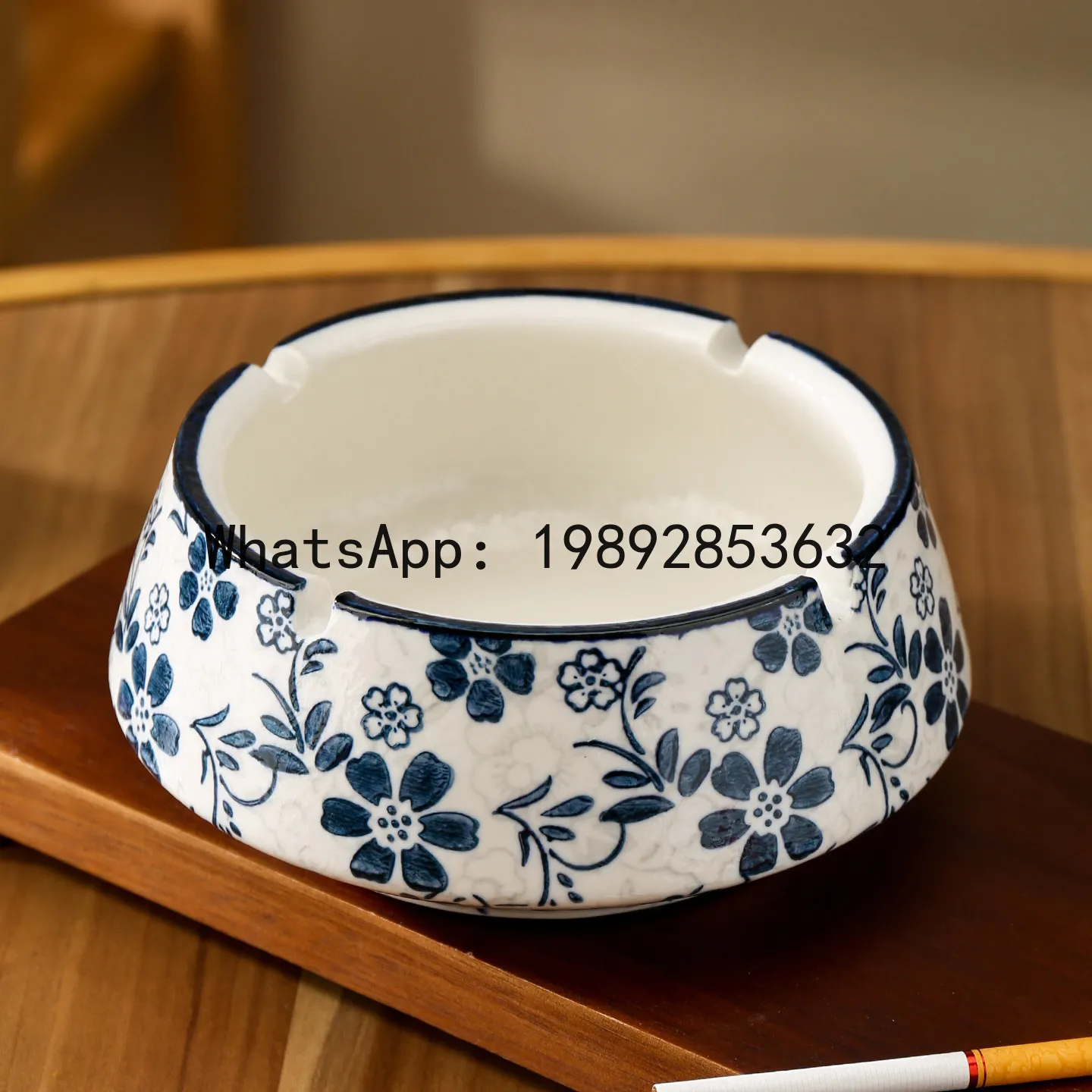 New chinoiserie blue and white porcelain ashtray for home ceramic ashtray classy accessible luxury ashtray