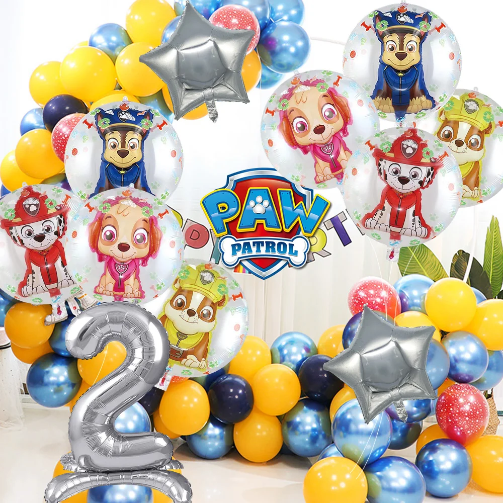 

Silver Standing Number Aluminium Foil Balloons Star Paw Patrol Puppy for Birthday Party Children's Activity Background Decor