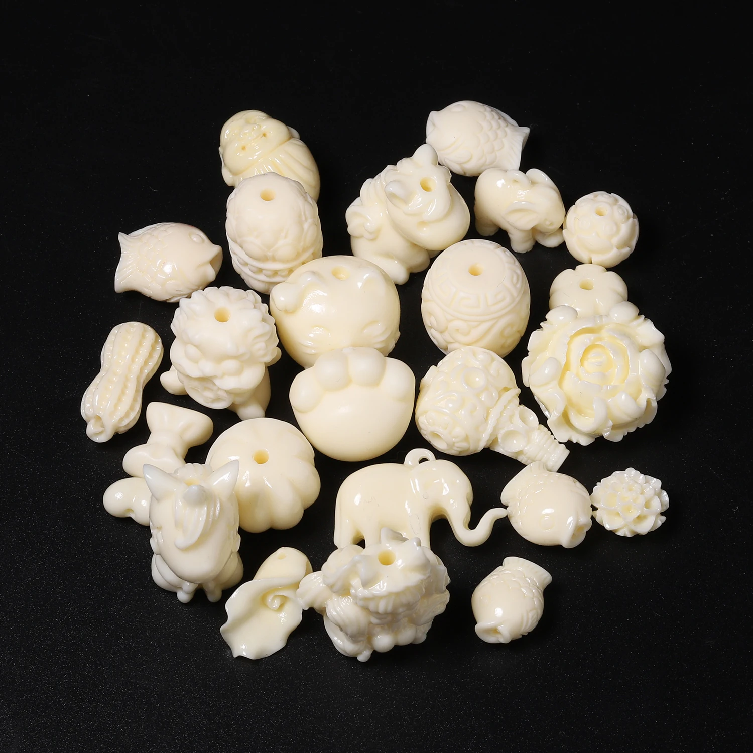 Beige Irregular Shaped Shell Beads Flower Fish Elephant Peanut Pumpkin for DIY Jewelry Making Pendant Bracelet Accessories