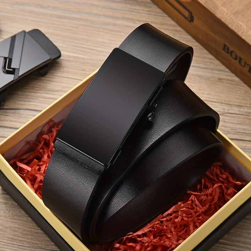 Belt men's leather automatic buckle belt, versatile business casual men's formal wear and youth pants belt trend