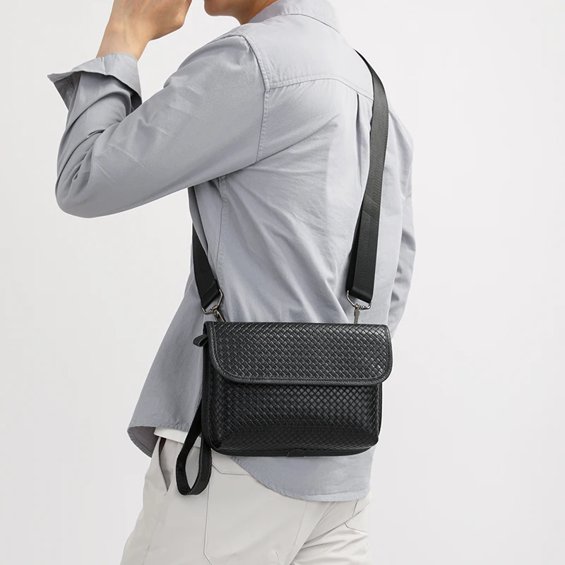 Sac à bandoulière de luxe pour hommes, sac à bandoulière en cuir véritable pour les déplacements quotidiens, les voyages, le travail, les affaires, sacoche