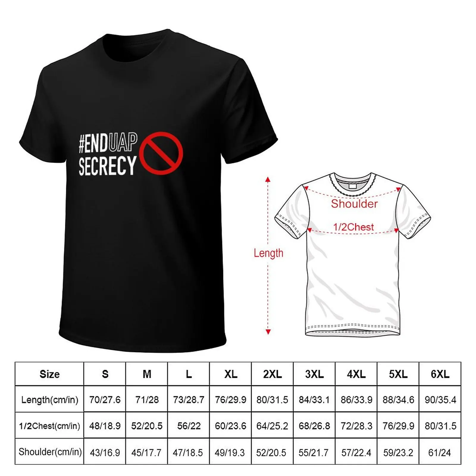 #EndUAPSecrecy (Stacked White Text) T-Shirt Street Style Casual Tee Shirt