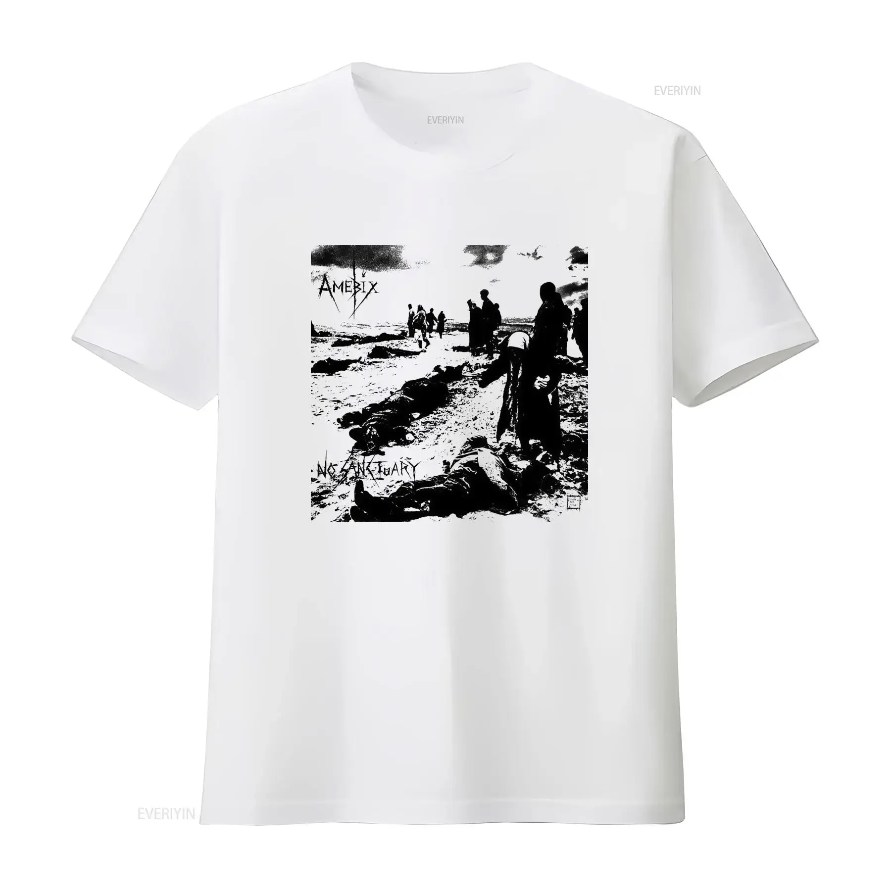 Amebix No Sanctuary Cotton T Shirt Vintage Style All Sizes Available vintage Washed Top For Everyday Wear Soft Casual fashion