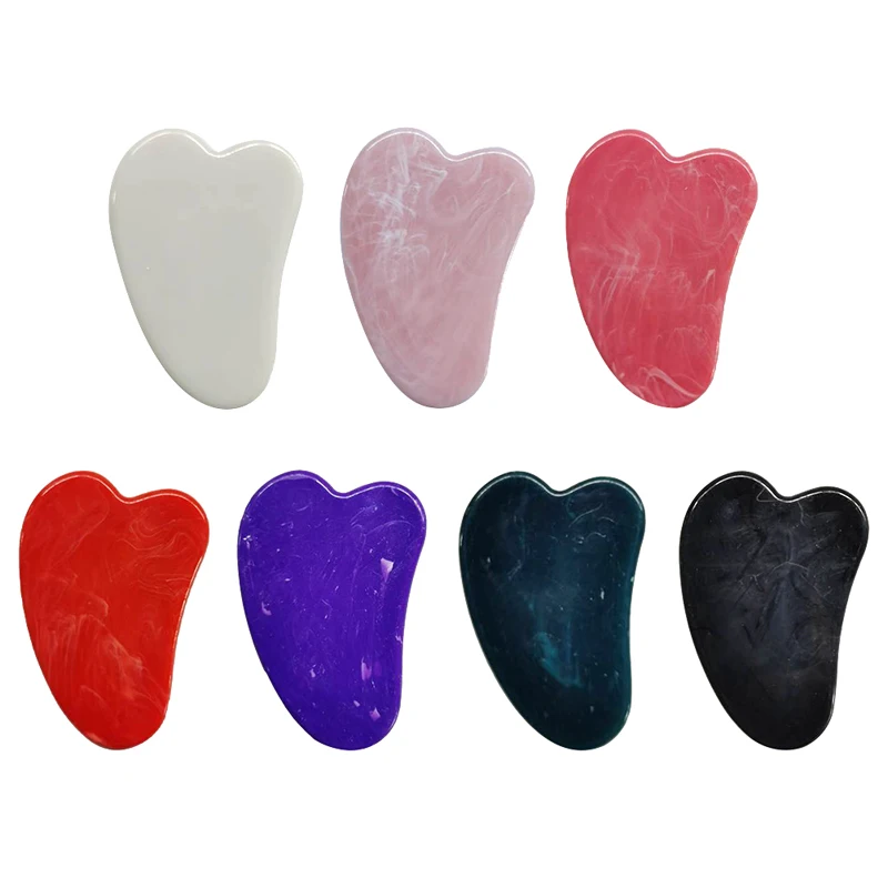 

1pcs Plastic Jade Heart-shaped Gua Sha Scraper Massage Board For Face Neck Skin Lifting Wrinkle Remover Beauty Care Guasha Stone