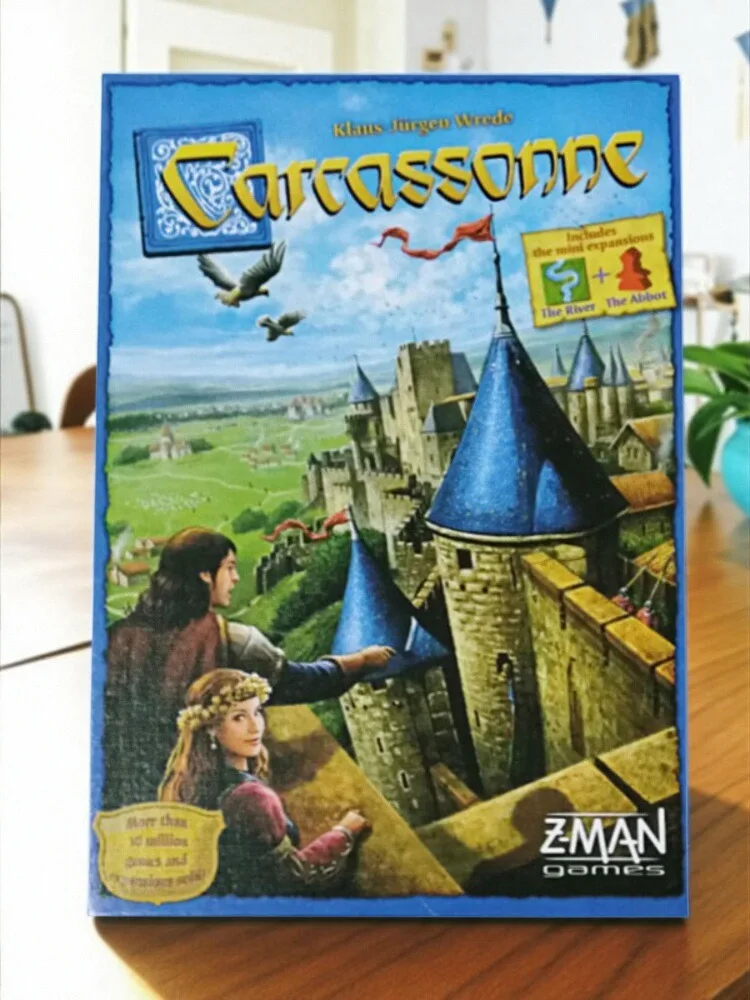 Juego de Mesa Carcassonne, Versión en Inglés, Juego de Cartas Coleccionable para Reuniones Informales