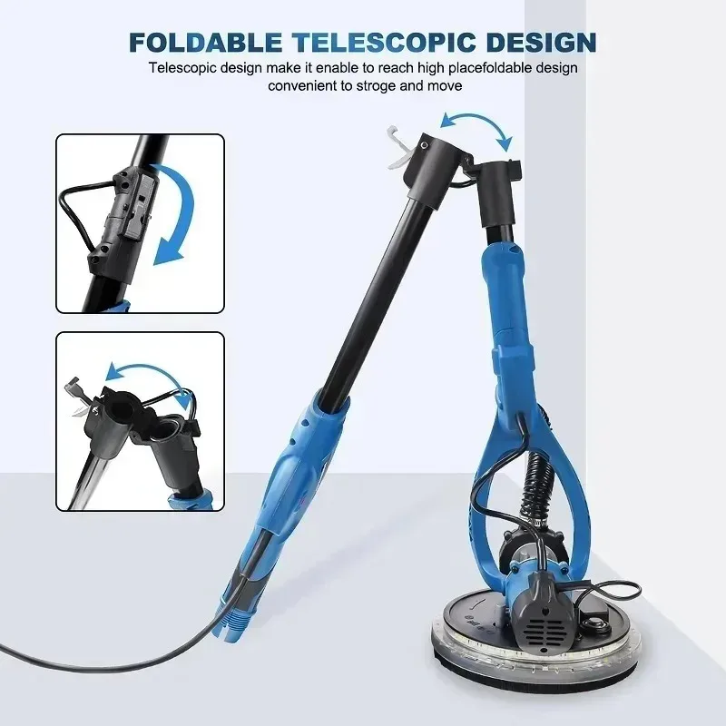 220V electric rail drywall 850-watt belt LED lightweight industrial wall sanding machine