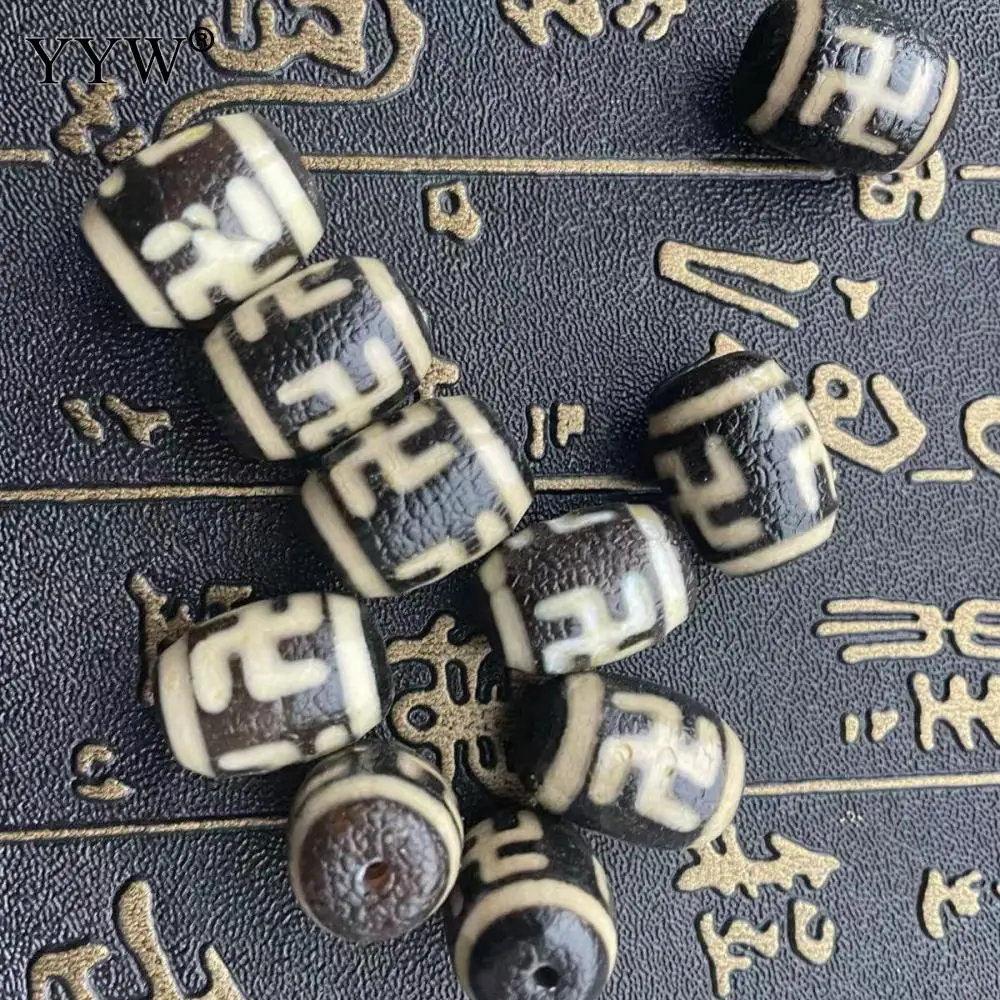 5pcs/Lot Natural Stone Prayer Mala Tibetan Mystical Agates Beads Onyx Dzi Spacer Beads Jewelry Making DIY Necklace Findings