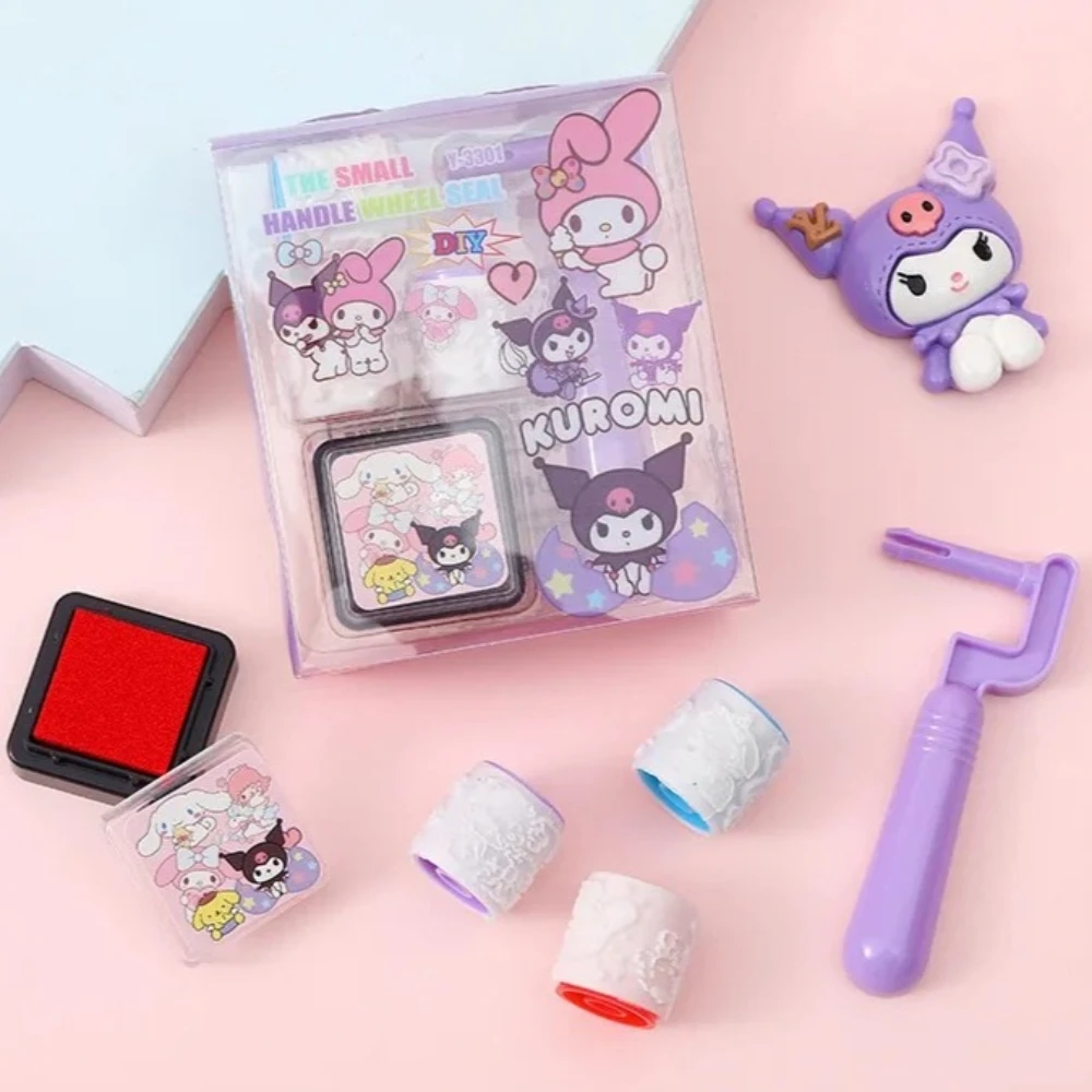 

Новый роликовый штамп Sanrio с милым мультяшным дизайном Hello Kitty, 4-в-1, для детей, дошкольников, в качестве награды, подарка, приза, кавайный.