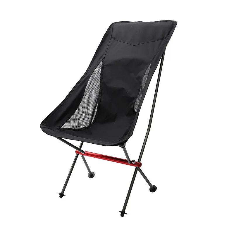 Outdoor Ultralight Folding Chair Alloy Portable Backrest Beach Moon Chair Fishing BBQ Self-driving Camping Stool