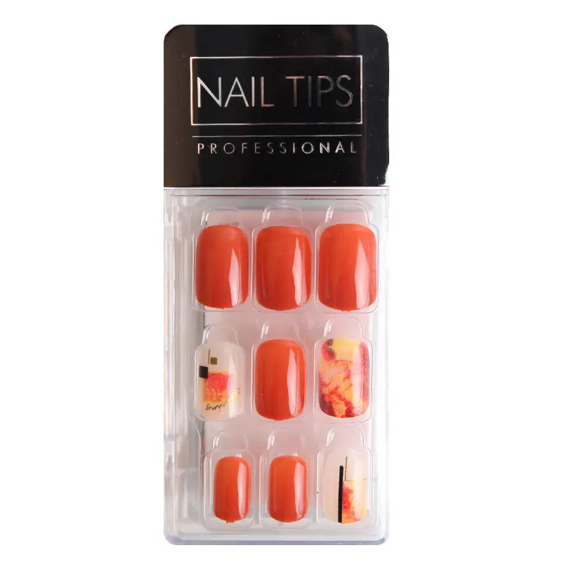 30Pcs Medium Length Off White Wearing False Nails Art Solid Color Simplicity Full Cover Artificial Fake Nails Press on Nail Tips