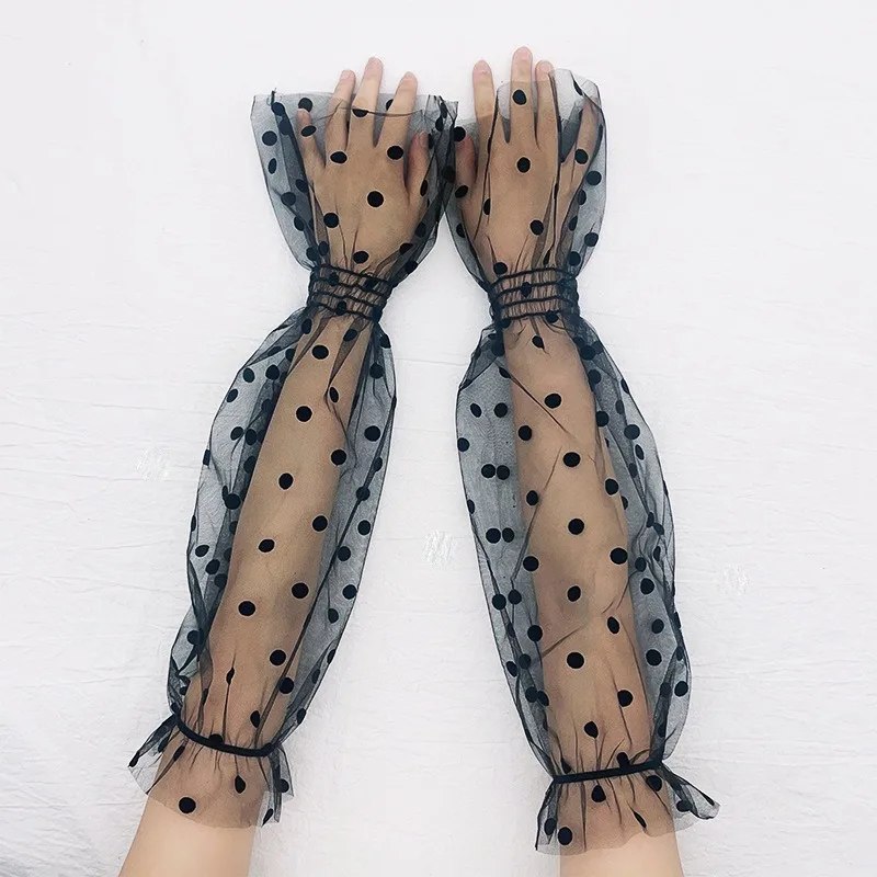 Summer Women's Mesh Lace Sun Protection Fingerless Gloves Bohemian Rustic Style Music Festival Carnival Party Oversleeve Cycling