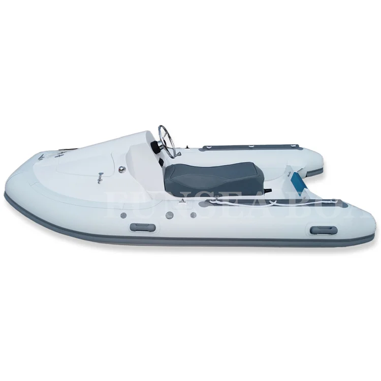 Günstiges Jetski Typ 12 Fuß Fiberglas Deep V Rumpf Zwei Personen 2 Personen Mini Speed aufblasbares Pontonboot mit Außenbordmotor