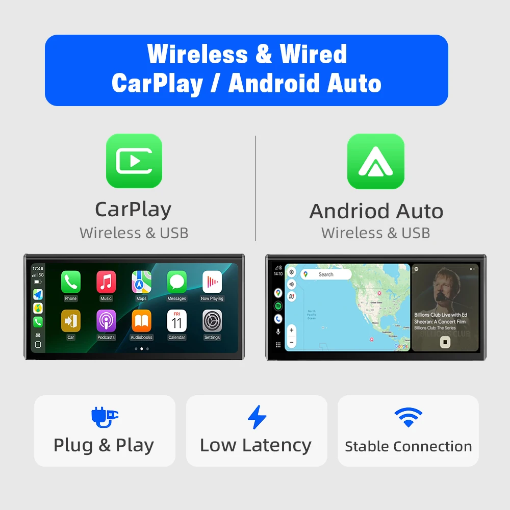 New13inch Universal Car Radio DVD Android Player with Wireless CarPlay Android Auto Upgraded Multimedia Navigation 2K Screen view 5