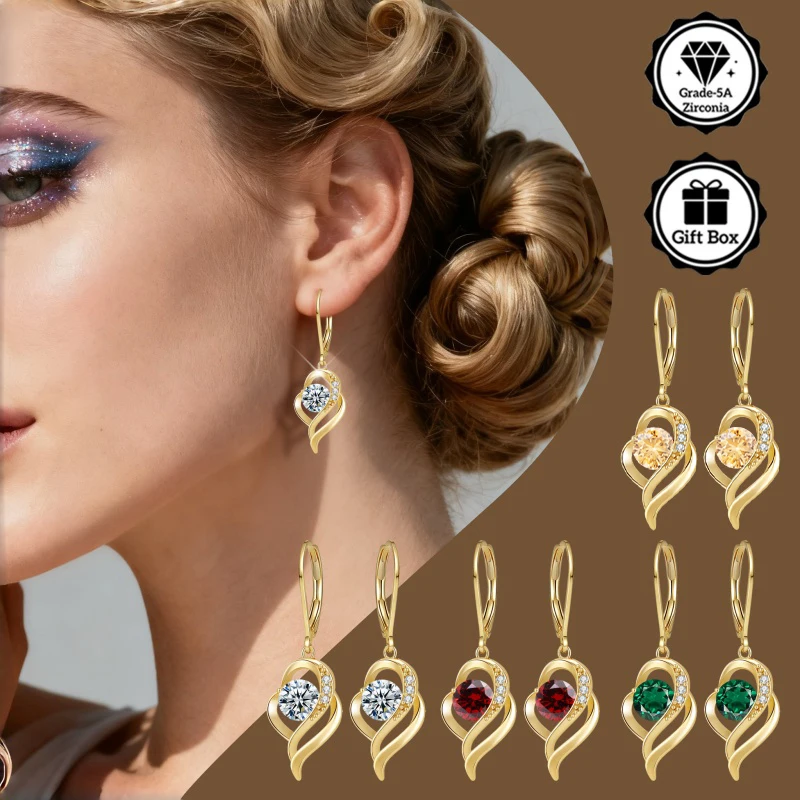 

LAMVOICE 2-каратное циркониевое гипоаллергенное серьги-крючки, ювелирные изделия для женщин/рождественский подарок для высококачественных ювелирных серег с