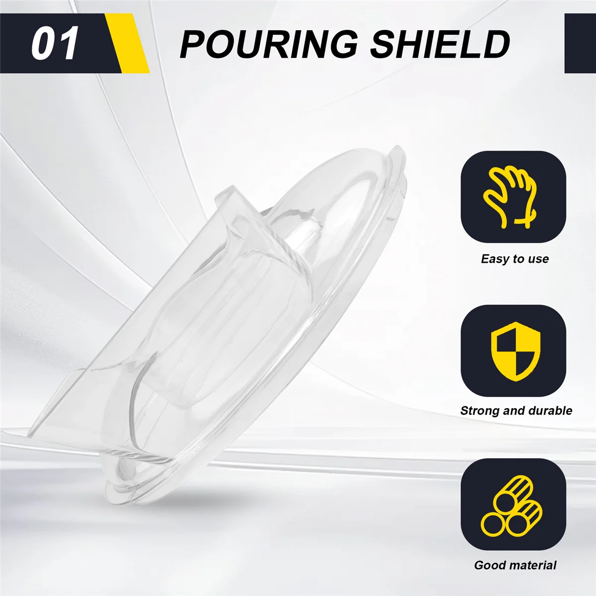 

HIWS Pouring Shield for 5.5 Quart 6 7 8 Qt Stainless Steel Bowl-Lift Stand Mixer Accessories Splash Guard