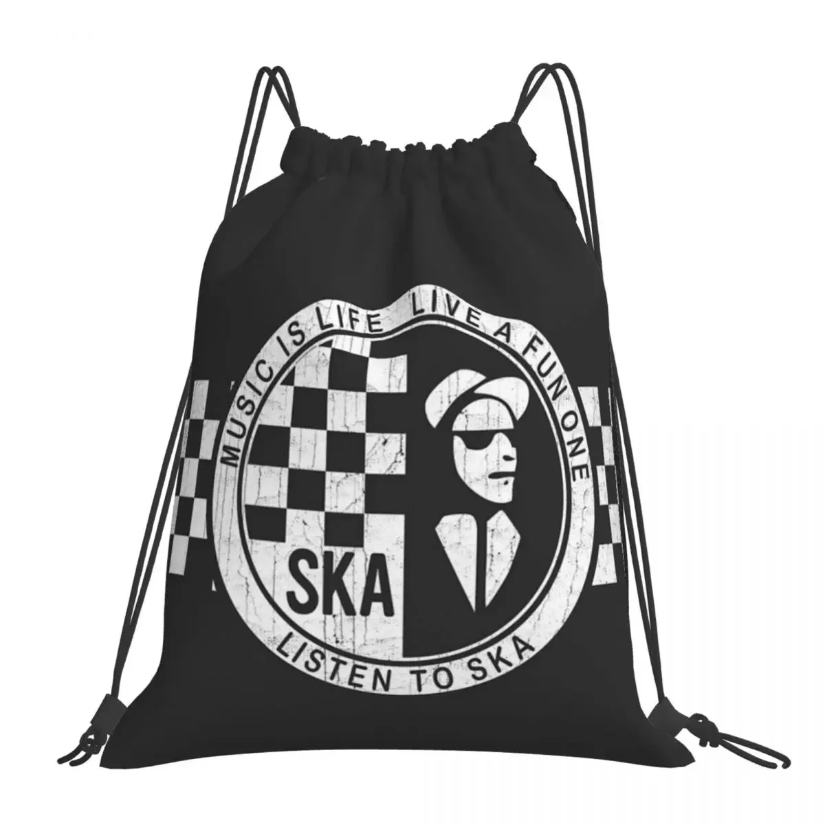 SKA Is Life Portátil Tee Mochilas, Sacos De Cordão, Pacote De Bolso, Saco De Armazenamento, Saco De Livro, Moda Escolar, Homem, Mulher