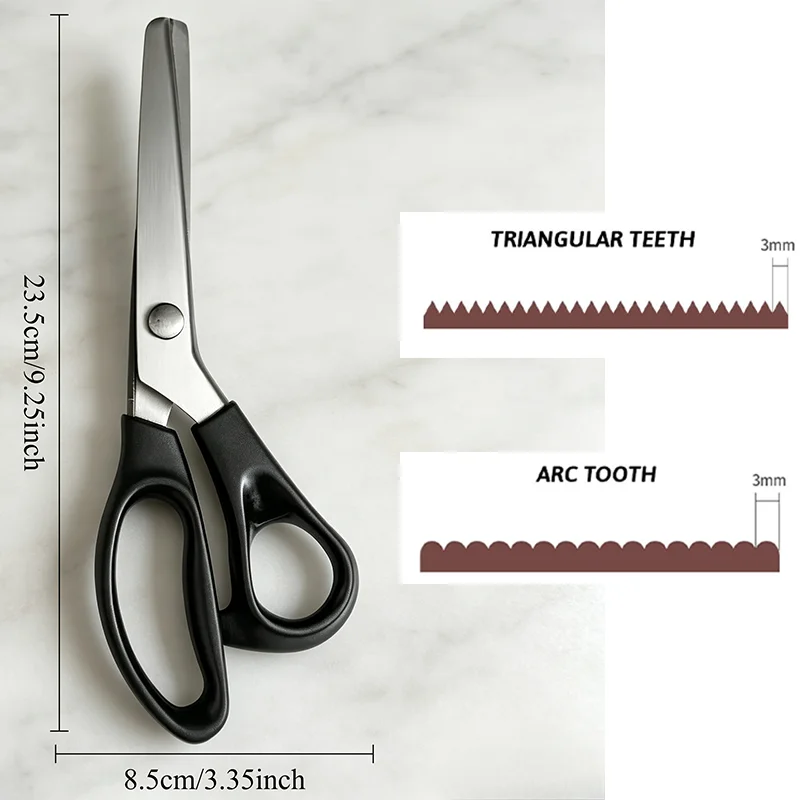 Professional Shears Stainless Steel Zig Zag Wave Scissors for Fabric Sewing Dressmaking Quilting for Tailors Sewers DIY