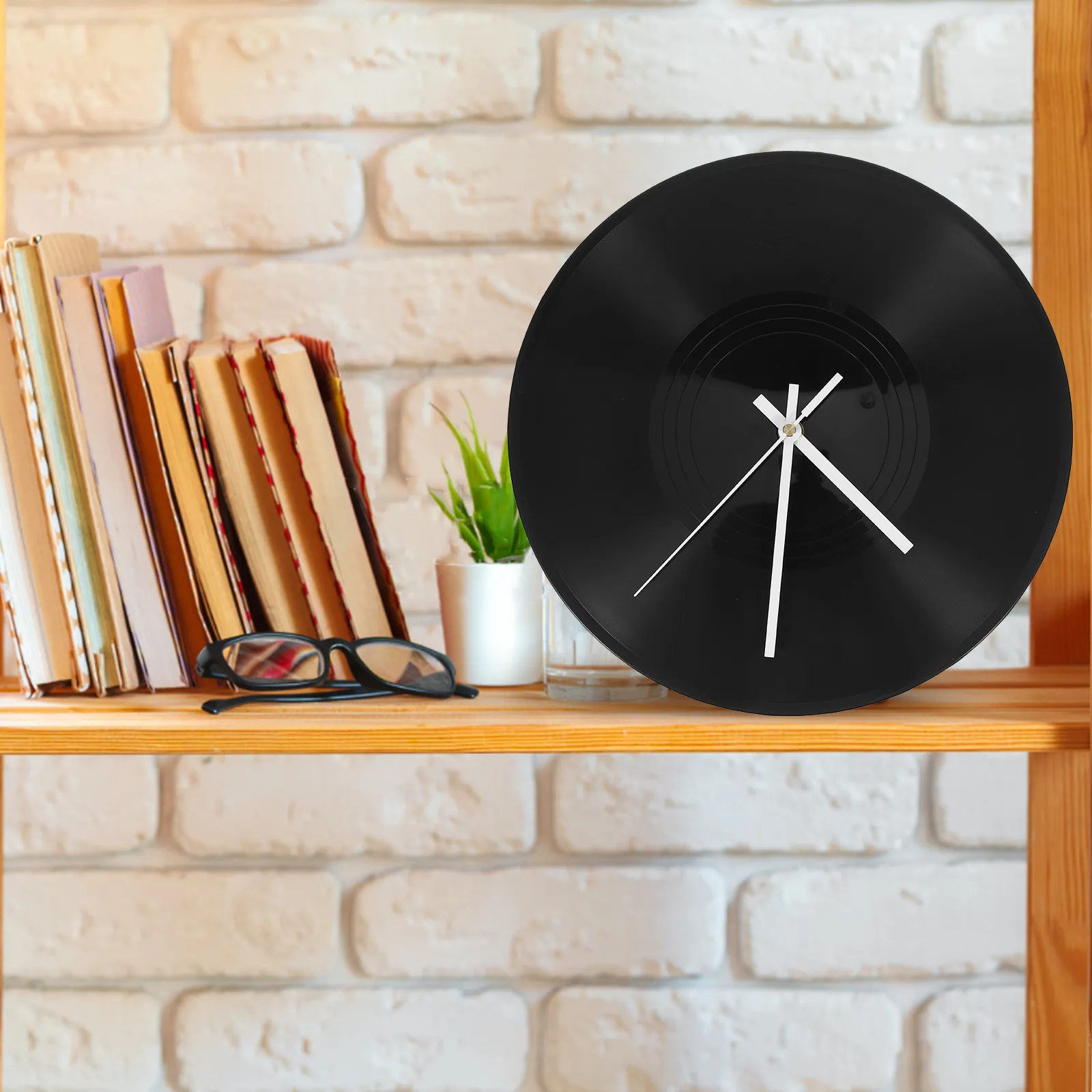 1Set Vinyl Record Wall Clock Round Decorative Wall Hanging Clock for Living Room Bedroom Office Modern Home Decor Turntable