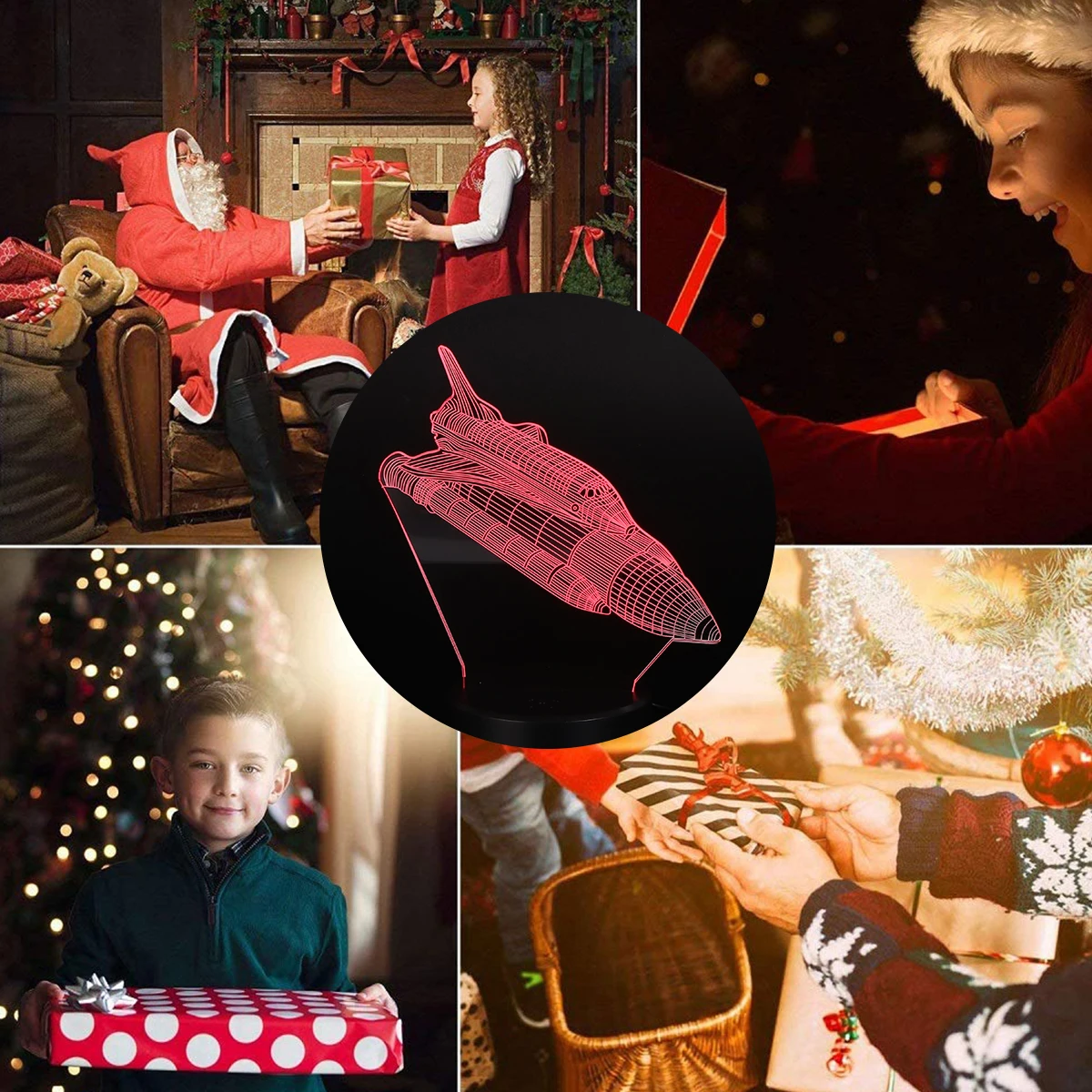 

3D ракетная лампа в форме прикроватной тумбочки 3D ночная форма света Премиум материал прочный вечерние свадебные светодиодные светильники подарки