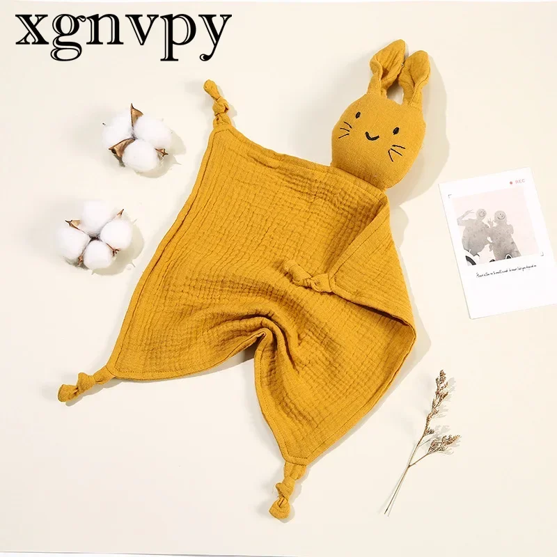 xgnvpy Children's Double Cotton Gauze Cuddle Cute Cat Drool Blanket with Sleeping Comforter Blanket Doll Baby Blanket